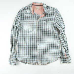 Carbon 2 Cobalt Mens Textured Plaid Button front Long Sleeve Shirt Size Small